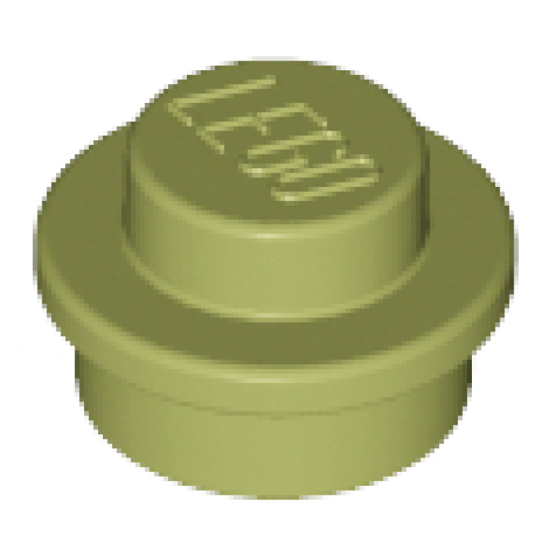 Plaat, Rond 1x1 Olive Green